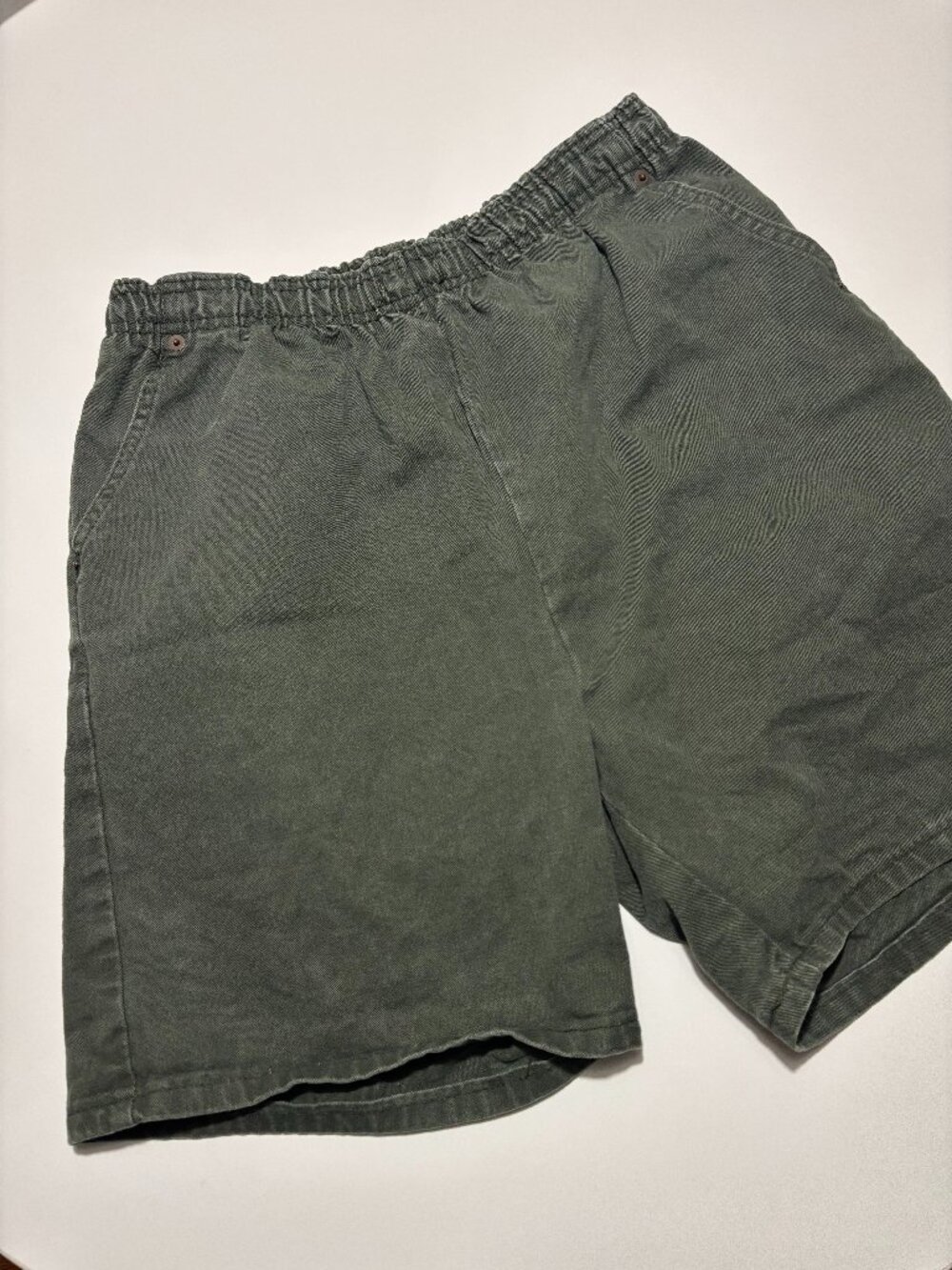 Olive Green Cotton High Rise Hiking Shorts